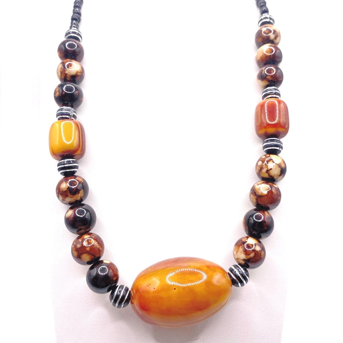 Vintage lucite Necklace Warm Tones