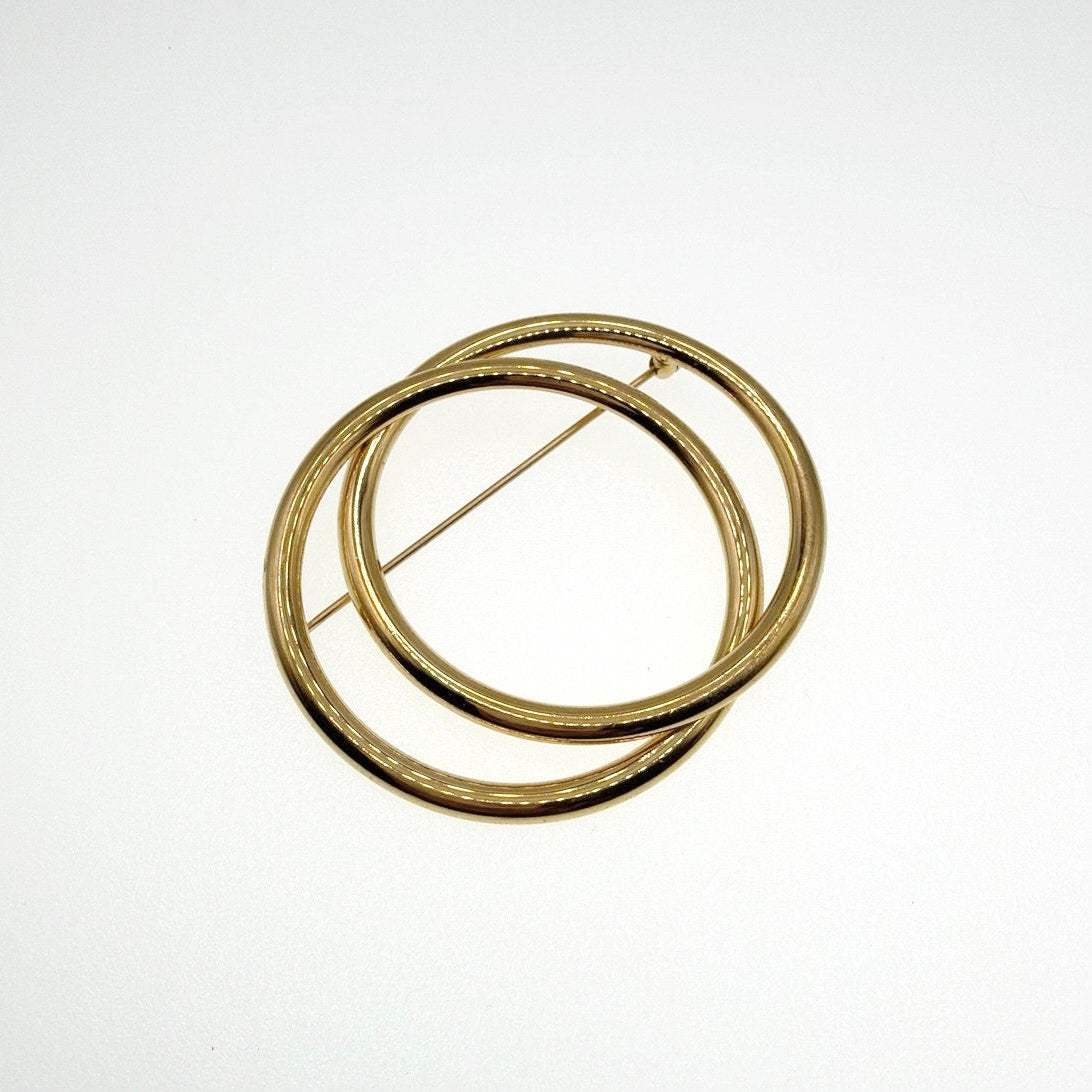 Monet Vintage Double Circle Brooch 2.5”