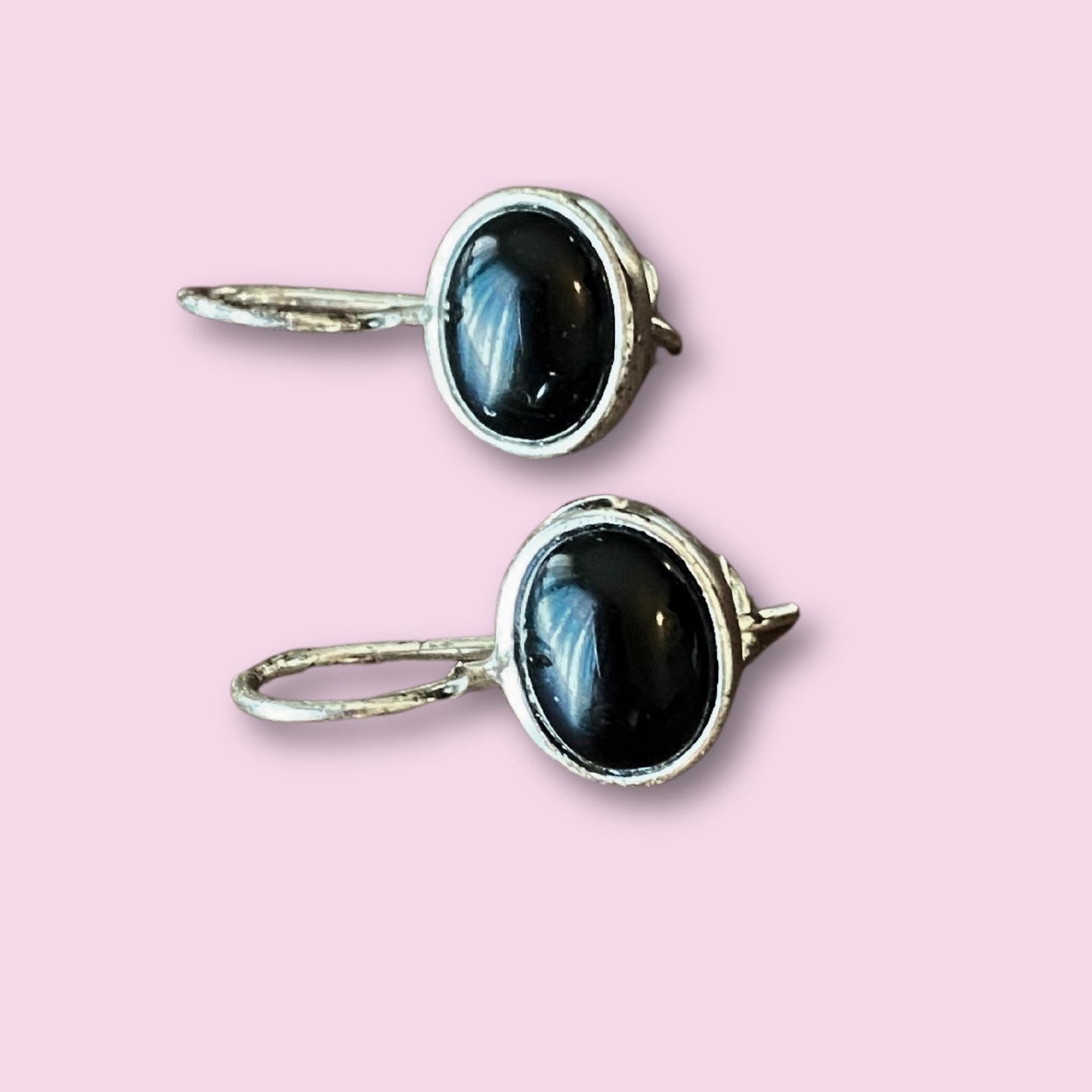 Black Ónix 925 Sterling Earrings