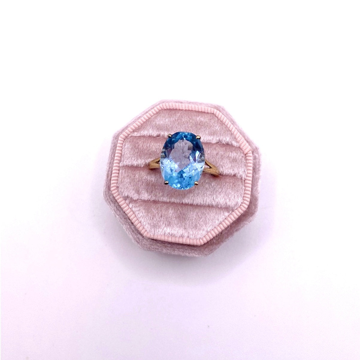 Cocktail Ring Gold Vermeil Sterling Silver With Topaz Size 8.5