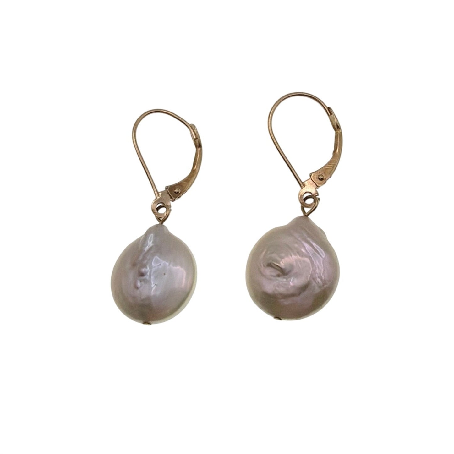14k Gold And Fresh Water Pearl Drop Earrings