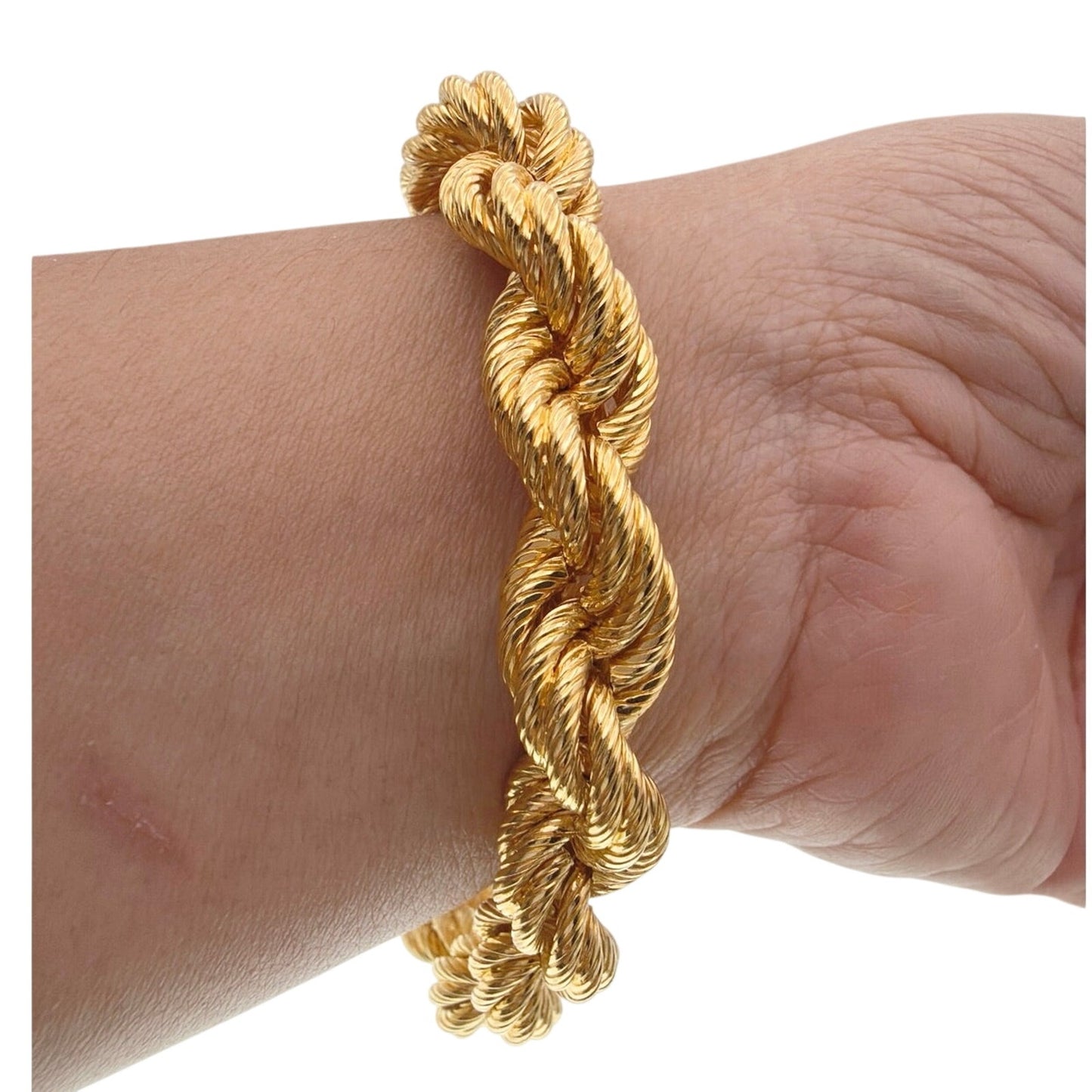 Milor Bronze Italy Chunky Twisted Chain Bracelet Size 7.5