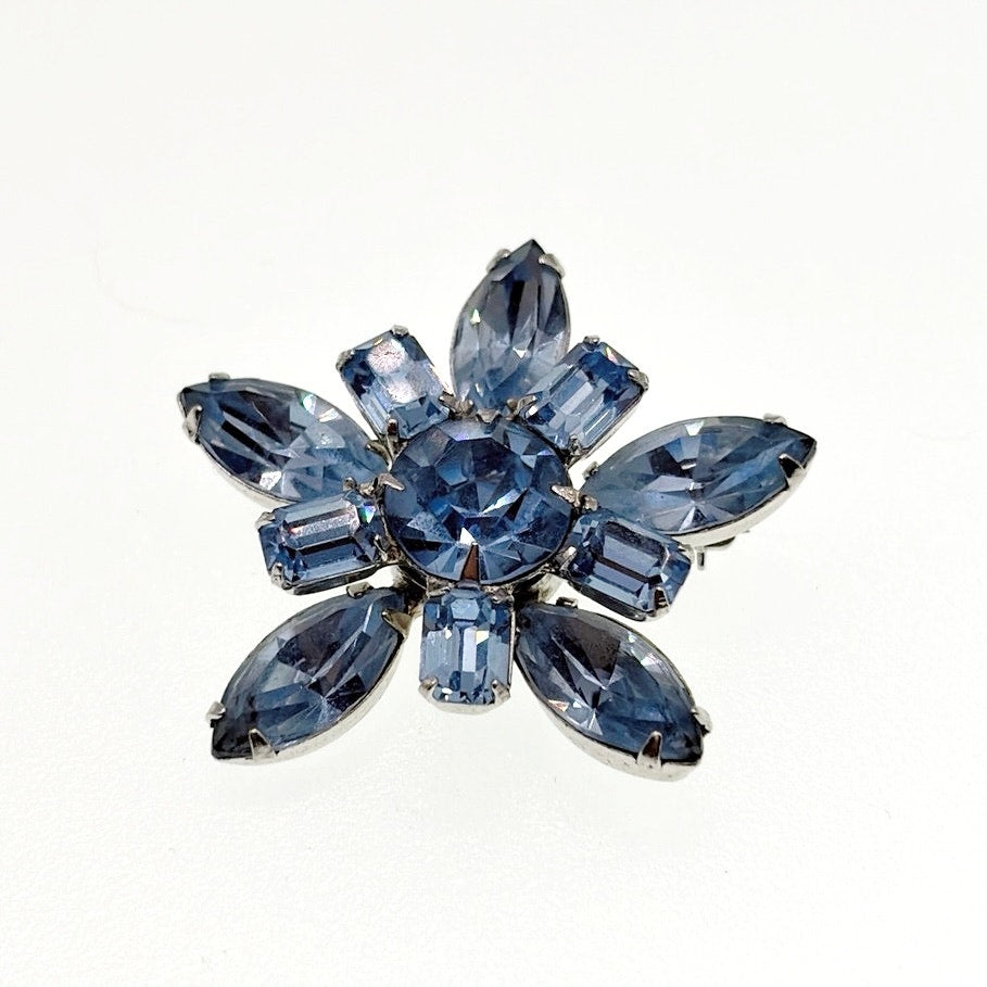 Vintage Weiss Sapphire Blue Rhinestones  1.3”