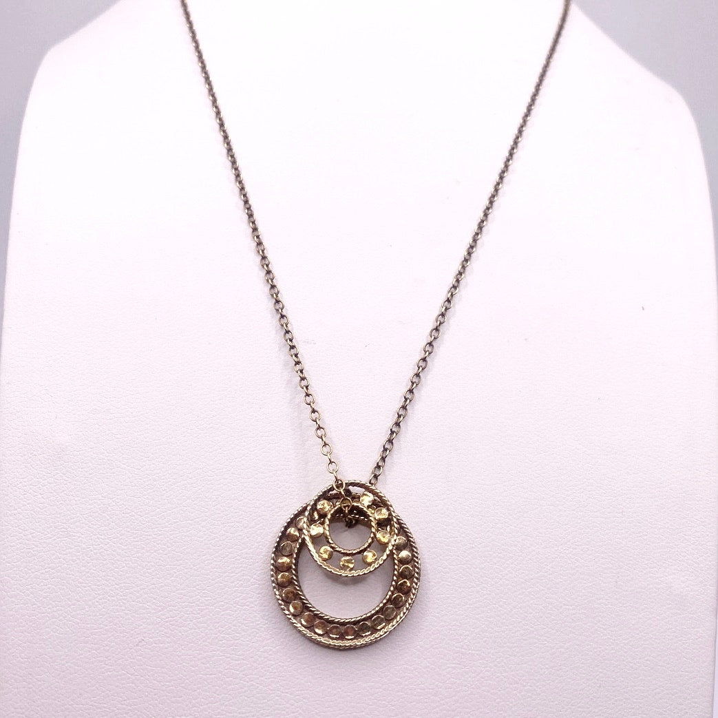 Anna Beck Open Circle Necklace Chain Gold Vermeil Sterling Silver 16”-18”