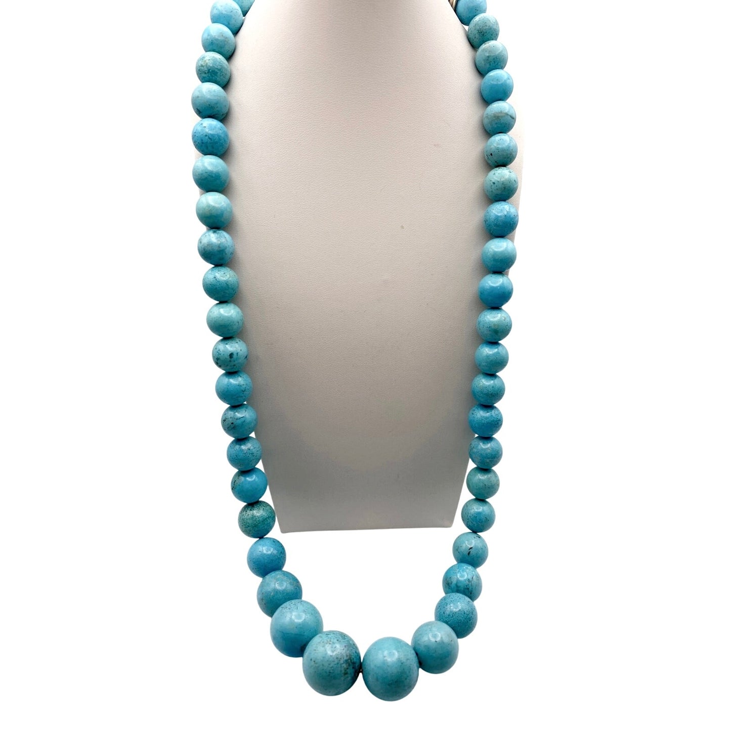 Sleeping Beauty Turquoise XL Vintage Necklace 26” Sterling Silver Closure