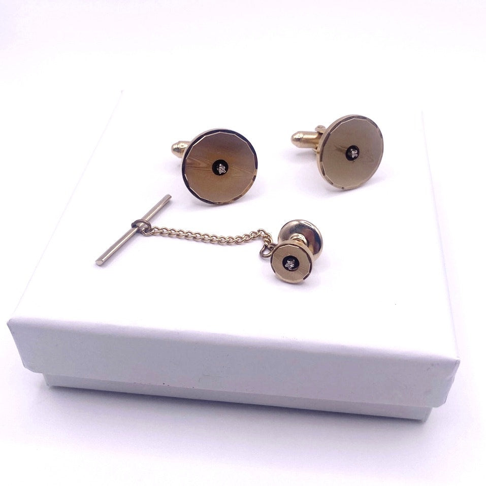 Anson Vintage Karatclad Cufflinks and Tie Tack