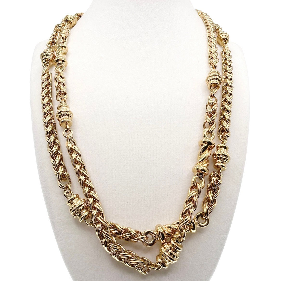 St John’s Extra Large Gold Tone Necklace Necklace 44”