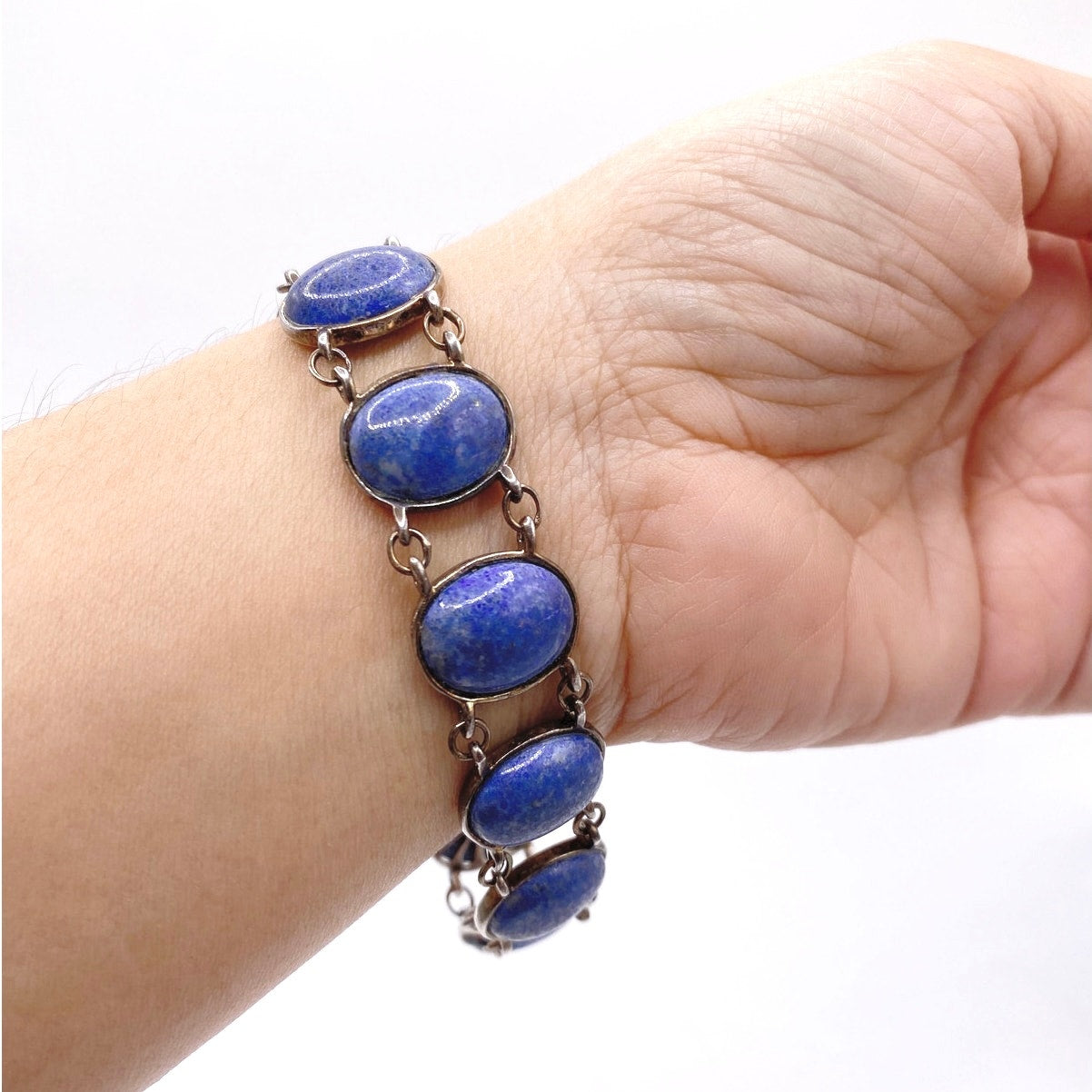 Sterling Silver and Sodalite and Signed EV HR 7”