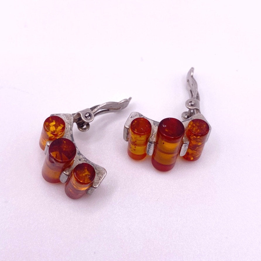 Baltic Amber St Silver ClipOn Earrings