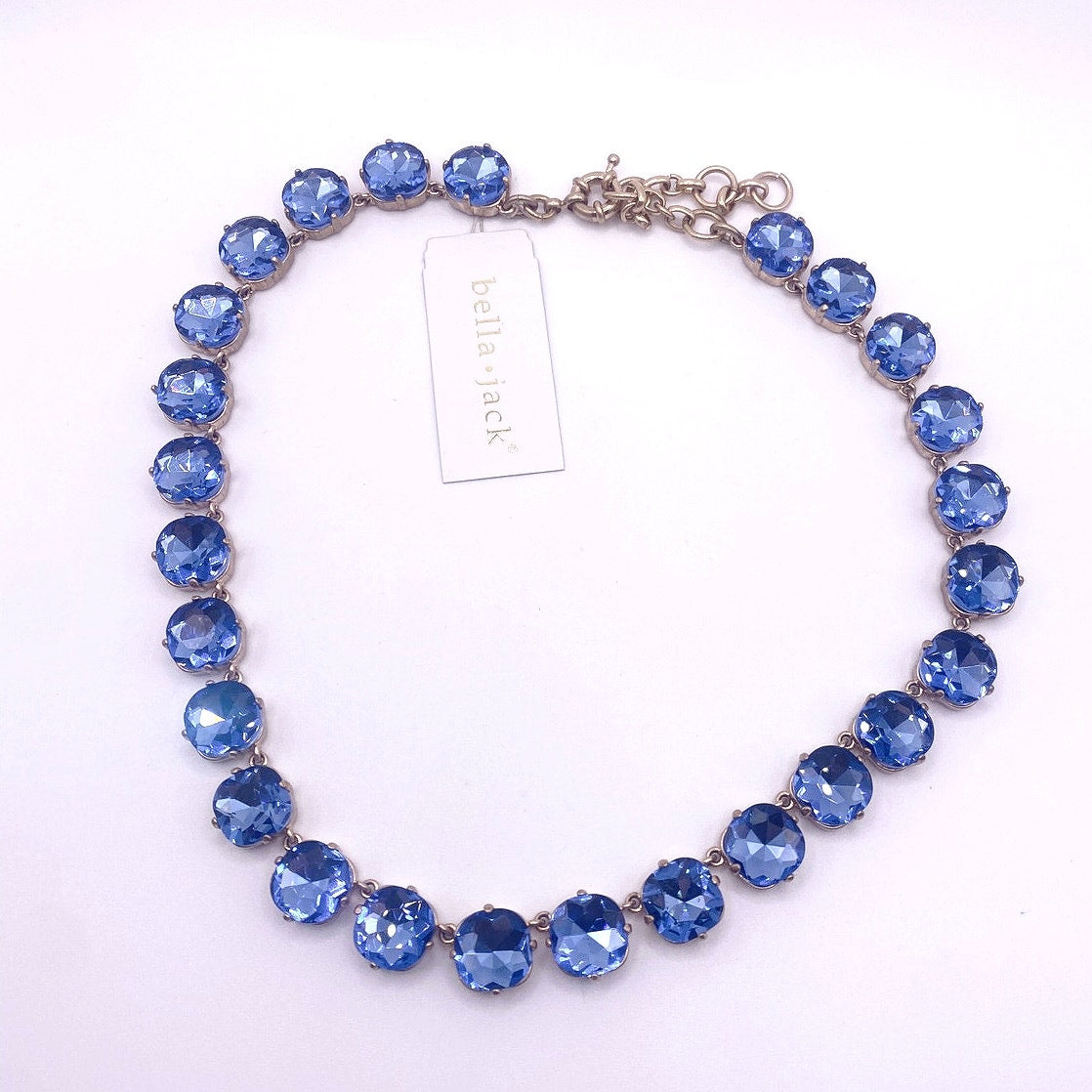 Bella Jack Blue Rhinestones Necklace Beautiful Shine