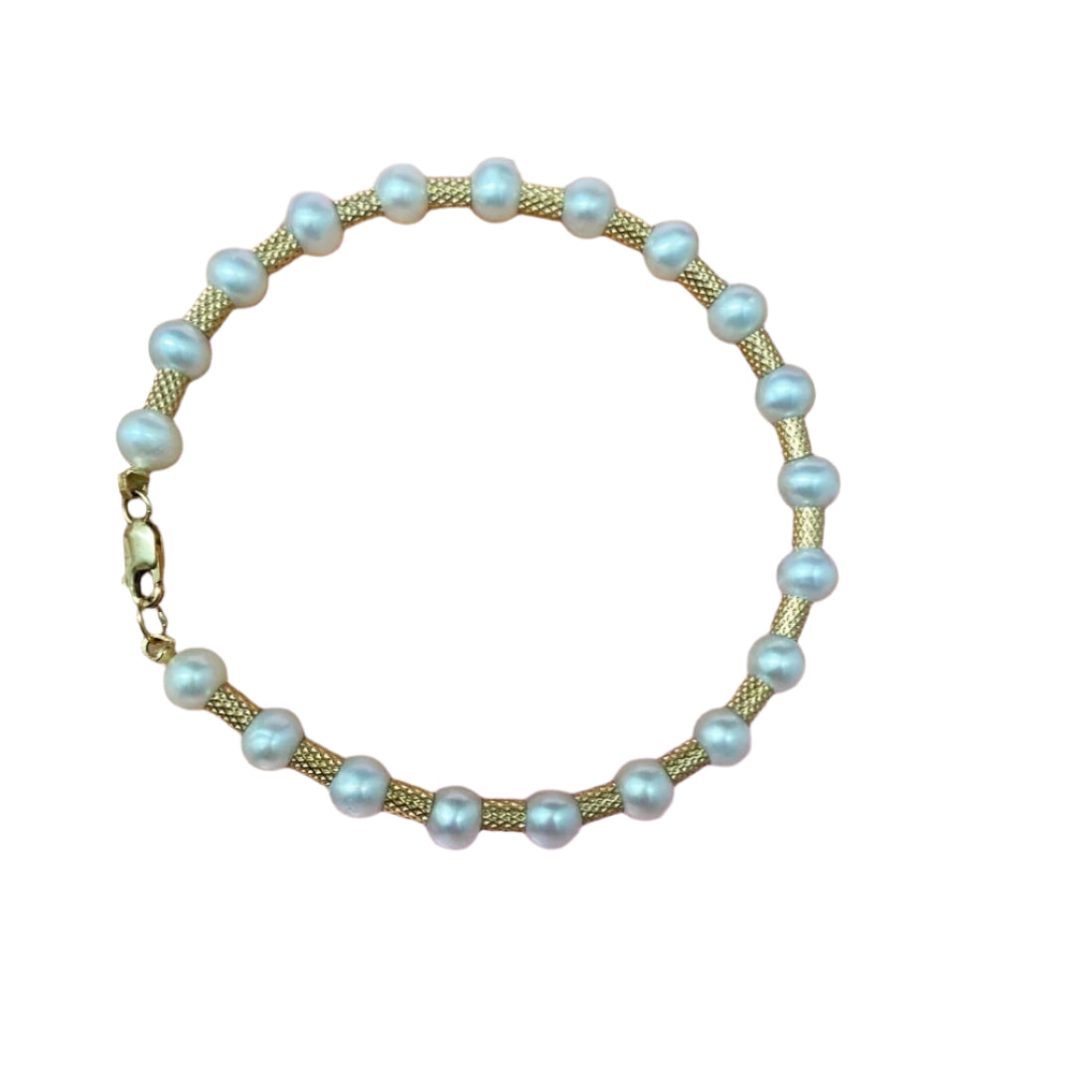Vintage 14k Gold and Pearl Bracelet 7"