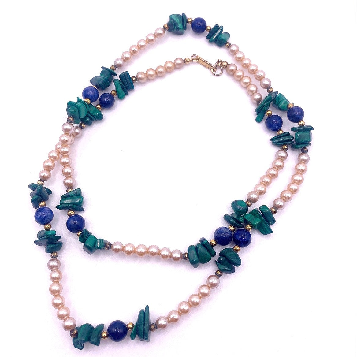 Vintage Dauplaise Faux Pearls and Gemstones 28”