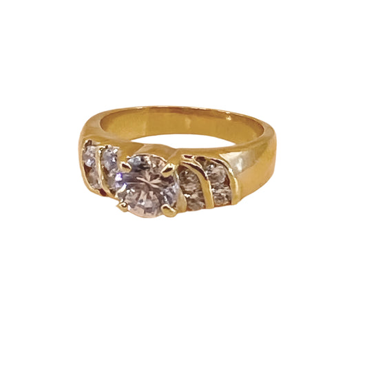 14k Gold Filled Ring Band CZ 5.5"