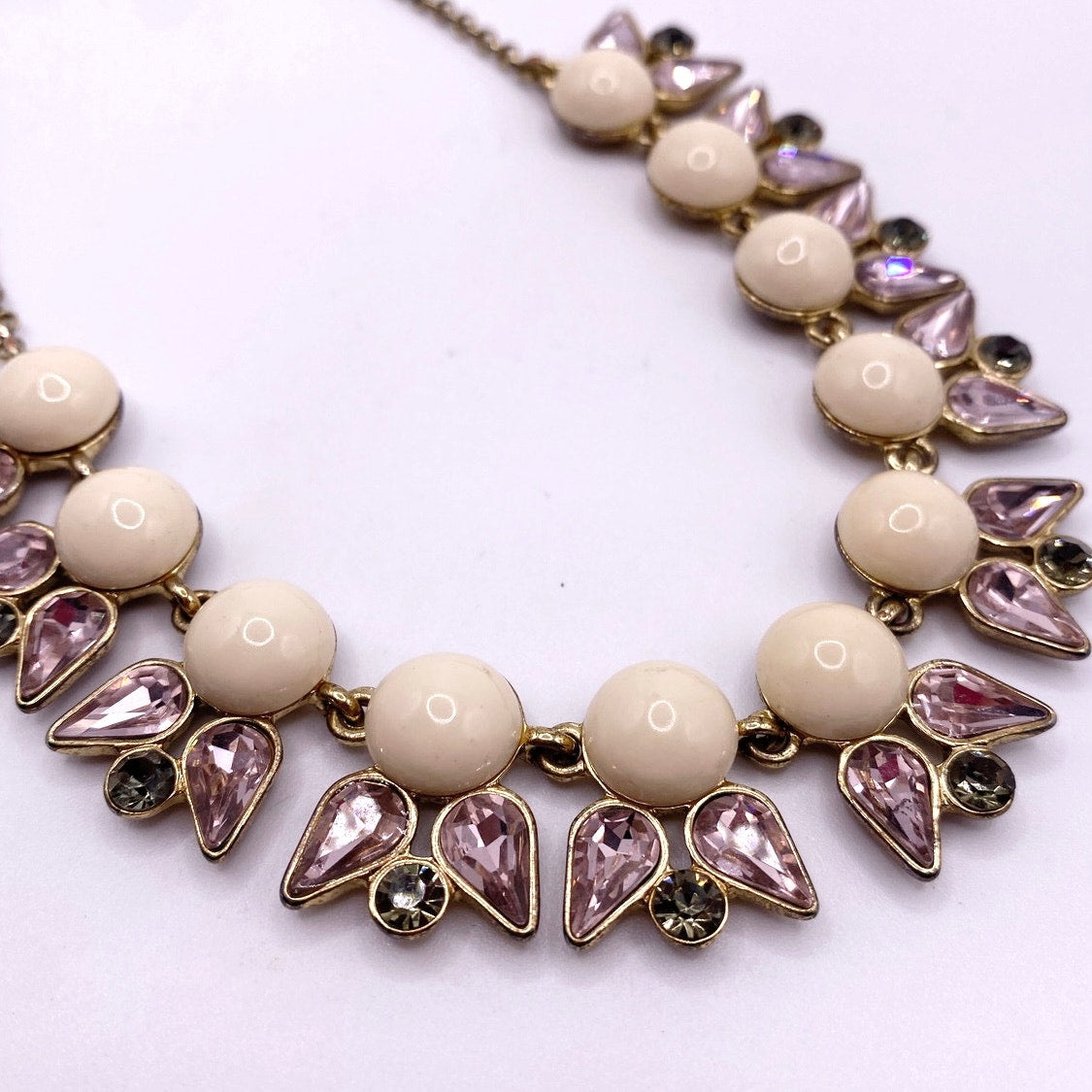 Vintage J Crew Cream Lucite Stones Necklace