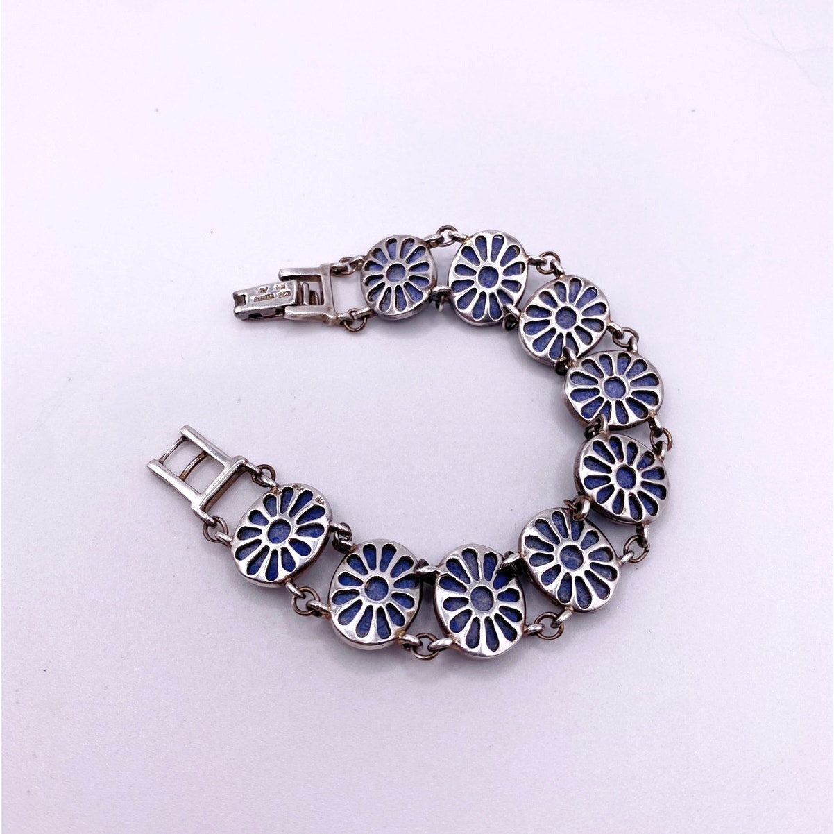 Sterling Silver and Sodalite and Signed EV HR 7”