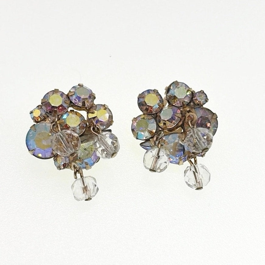 Vintage Kramer AB Beaded Clip On Earrings