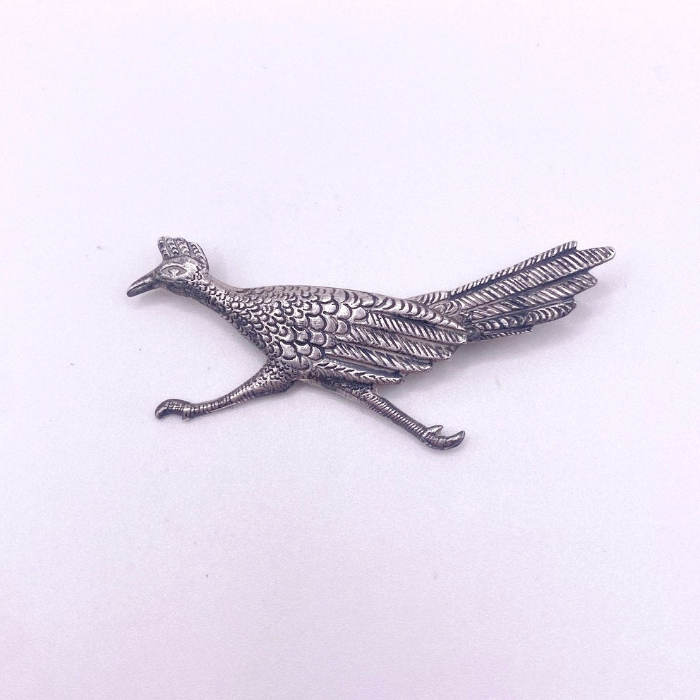 Vintage Sterling Silver Road Runner Brooch