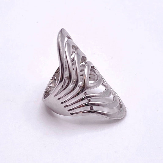 Sterling Silver Statement Modernist Ring Size 7