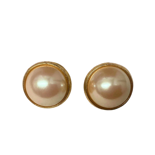 Richelieu Gold Tone faux Pearl Studs Earrings