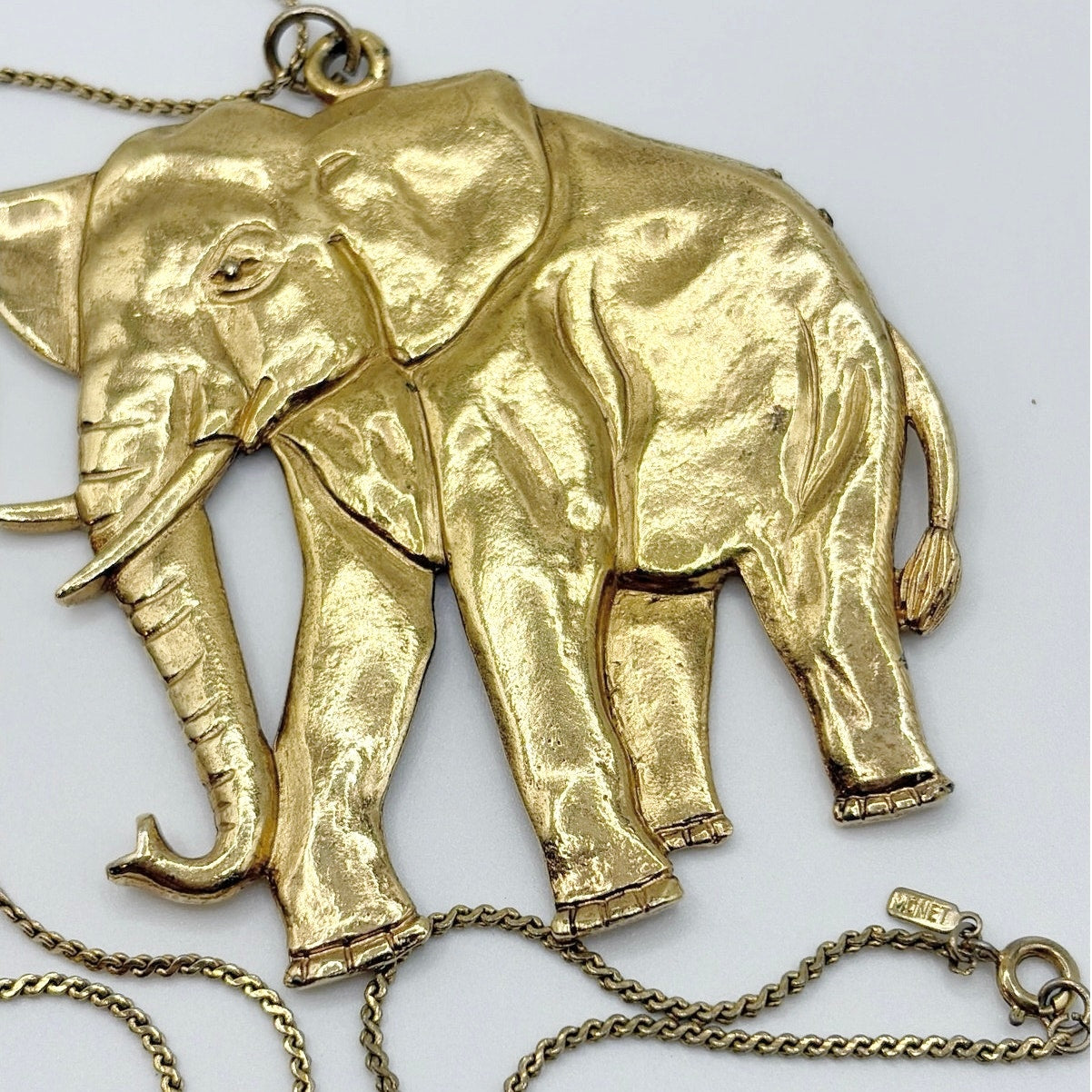 Monet Vintage Elephant Pendant Chain 24”