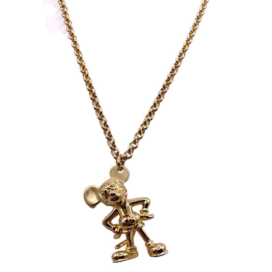 Vntg Mickey Sterling Silver Gold Plated Necklace 17” With Extension 4” Signed