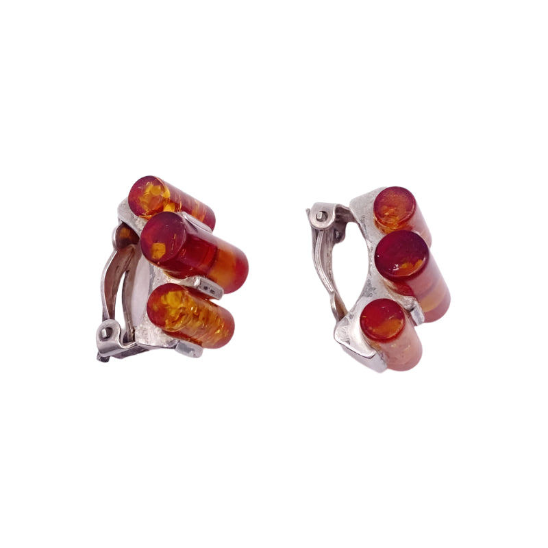 Baltic Amber St Silver ClipOn Earrings