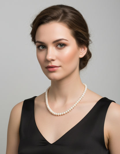Freshwater Pearls and Gold Filled Clasp Short Necklace 15”