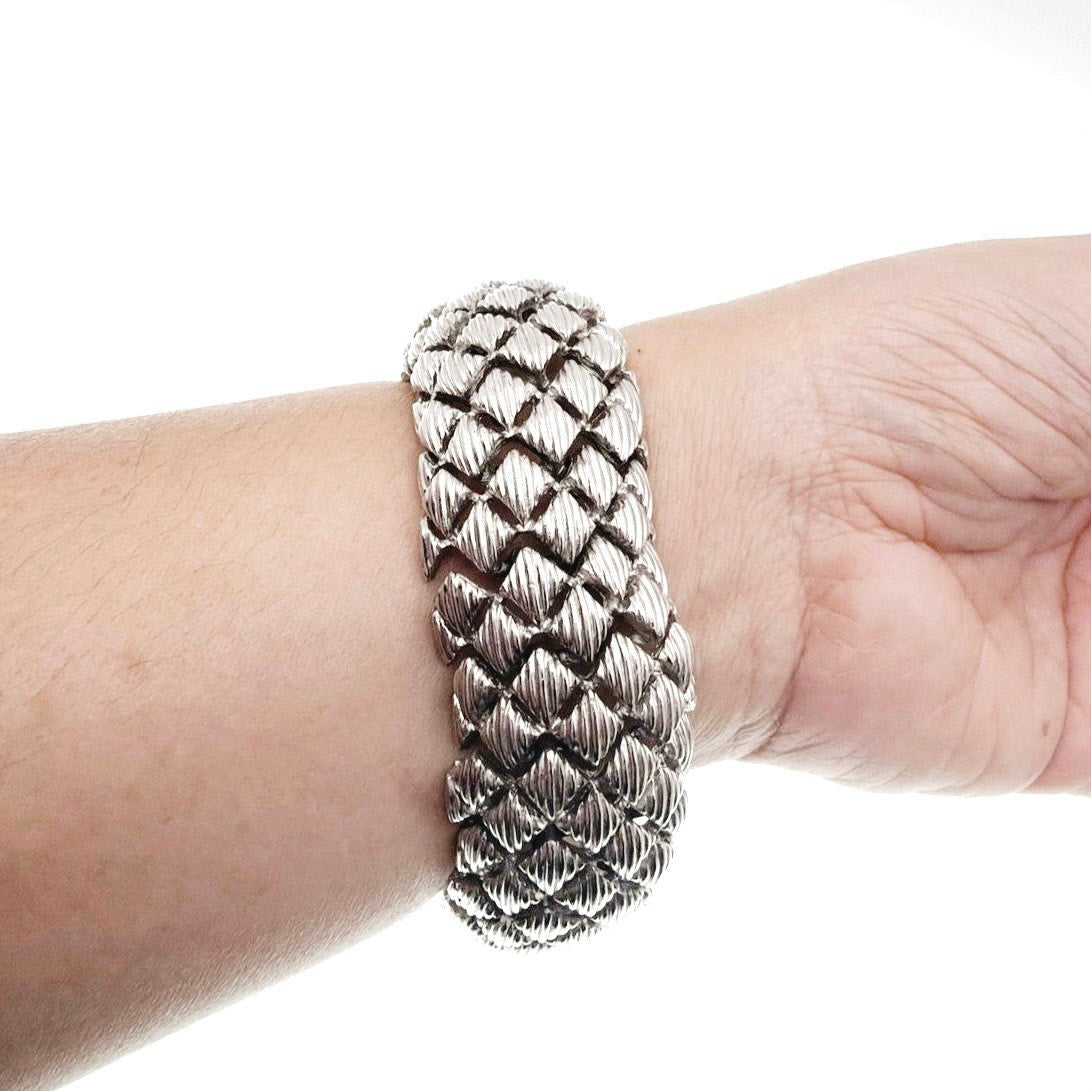 Monet Vintage Bracelet Silver Tone 8”