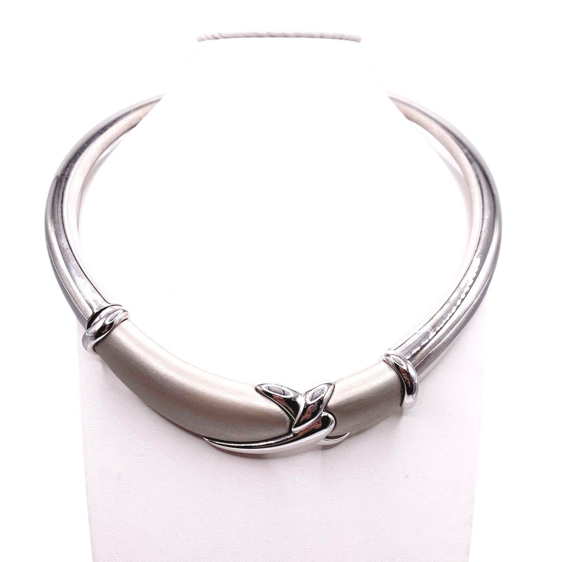 Napier Vintage Bib Necklace Silver Tone 16”