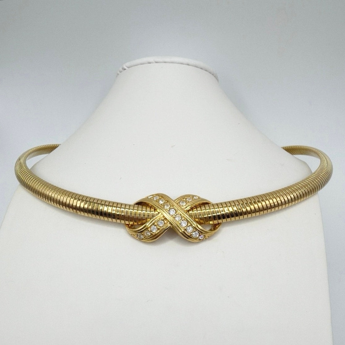 Avon Signed Midcentury Snake chain Choker Collar 16”