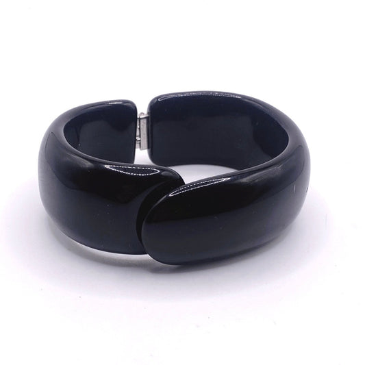 Vintage Black Lucite Cuff Bracelet Size 7