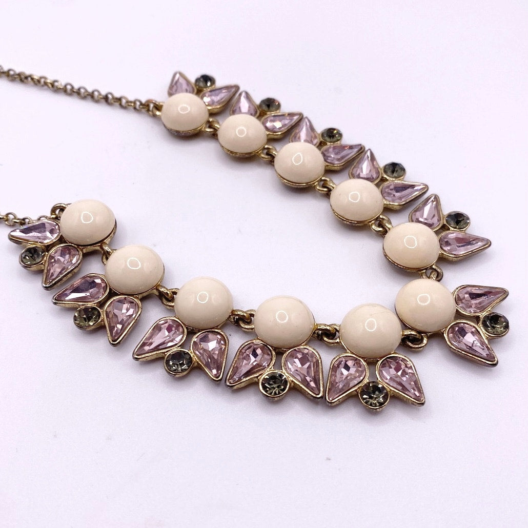 Vintage J Crew Cream Lucite Stones Necklace