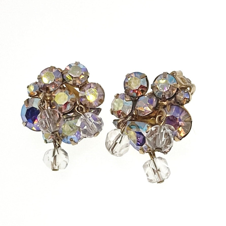Vintage Kramer AB Beaded Clip On Earrings