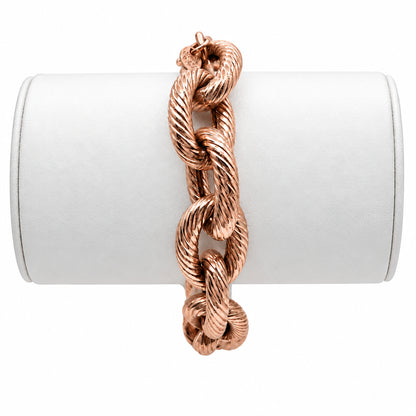 Bronze Milor Italy Rose Gold Tone Bracelet 7”