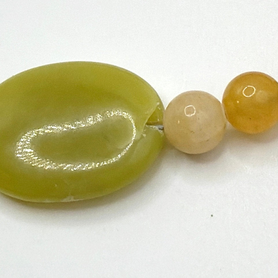 Jay King DTR Necklace Sterling 925 Lemon Jade Olive Jade 50” Long