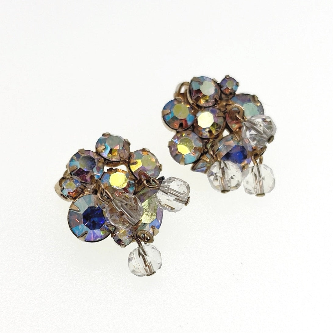 Vintage Kramer AB Beaded Clip On Earrings
