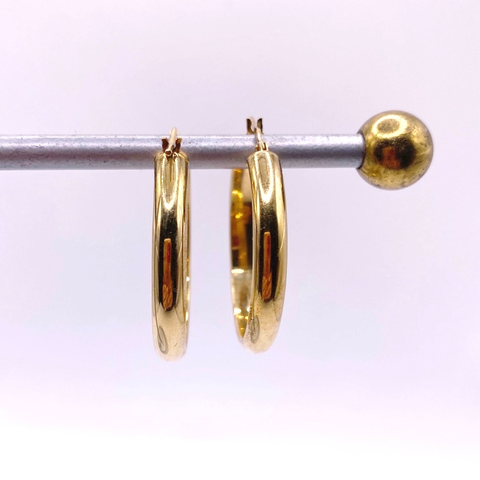 Diadema Italy 925 Sterling Silver Earrings Hoops 1.4”