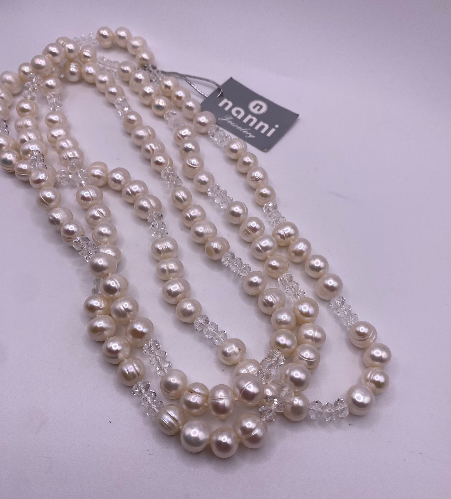 NANNI Extra-large FreshWater White Pearls Necklace