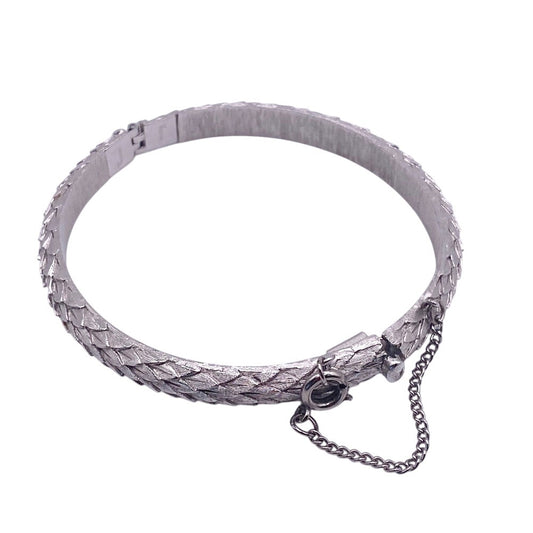 Trifari Bracelet with Safety Chain Silver Tone