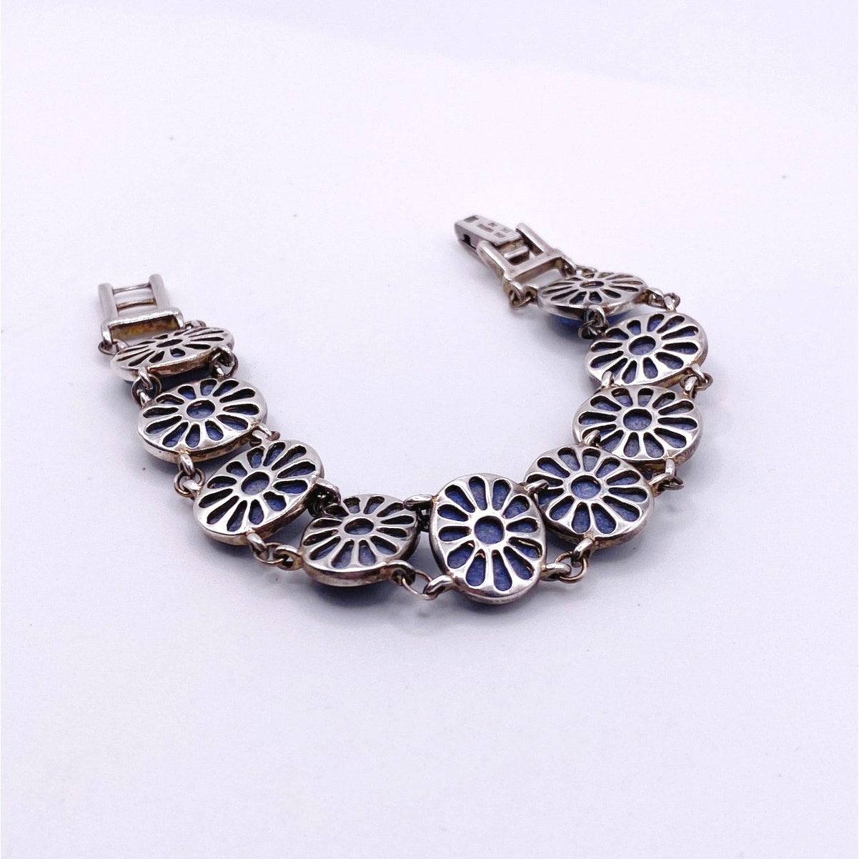 Sterling Silver and Sodalite and Signed EV HR 7”