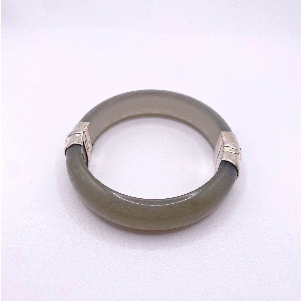 Silpada Sterling Silver Gray Resin Engraved Bangle Bracelet