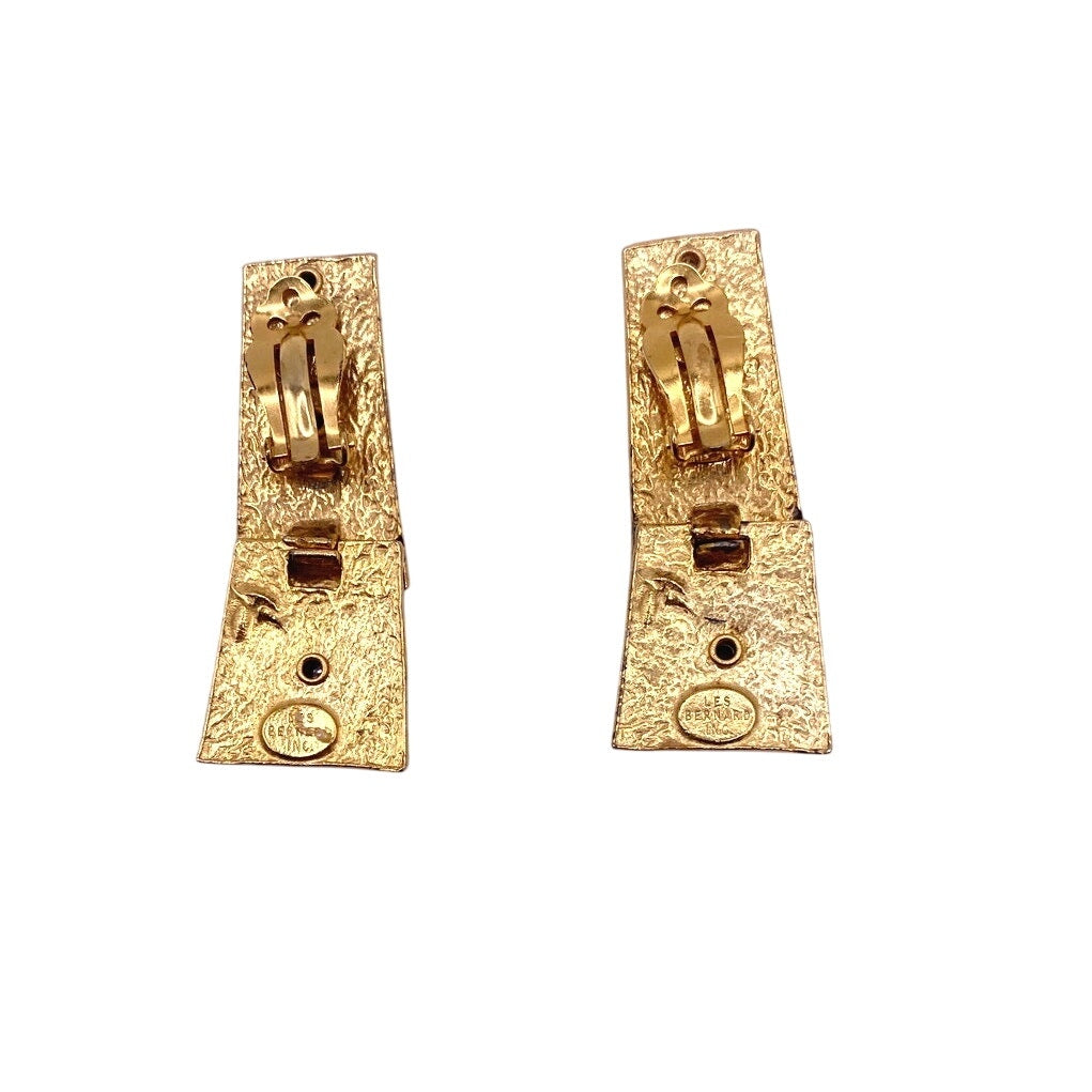 Les Bernard Etruscan Clip On Earrings