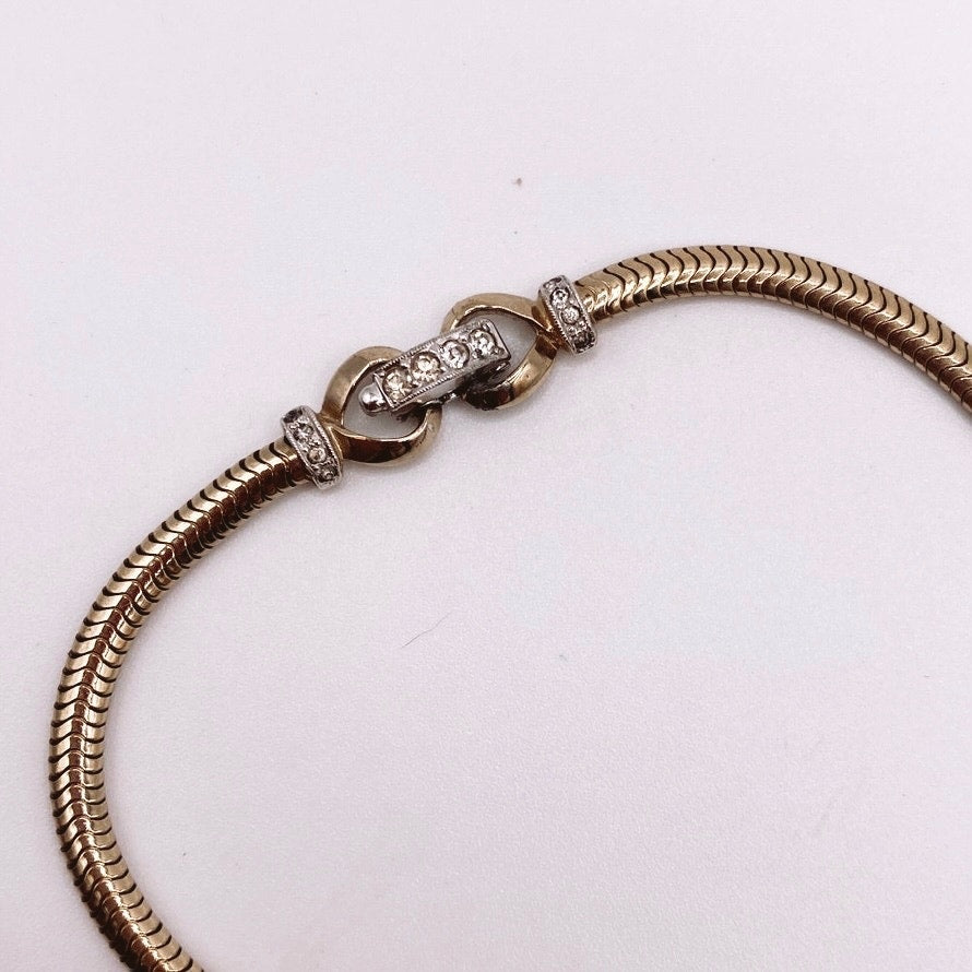 Vintage Jomaz Laurel Designs White Rhinestones Accented  Necklace