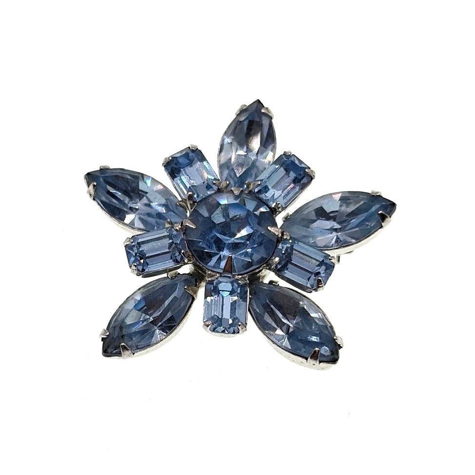 Vintage Weiss Sapphire Blue Rhinestones  1.3”