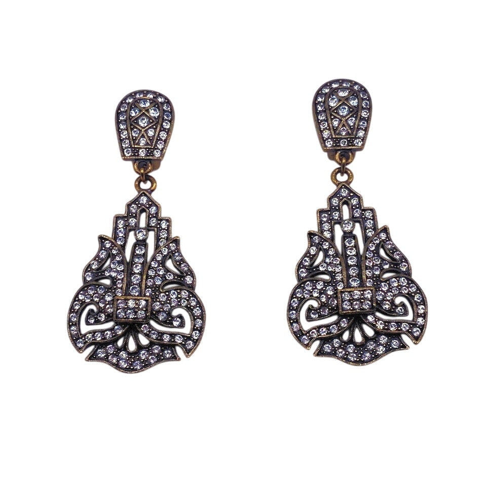 Heidi Daus Crystals Drop Clip On Earrings