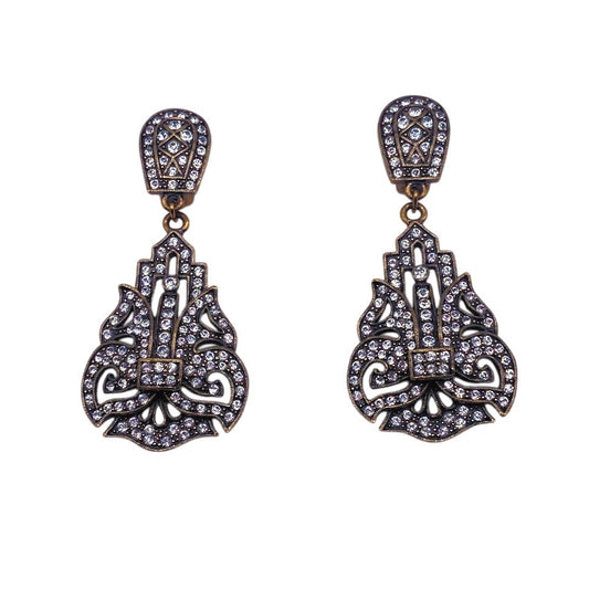 Heidi Daus Crystals Drop Clip On Earrings
