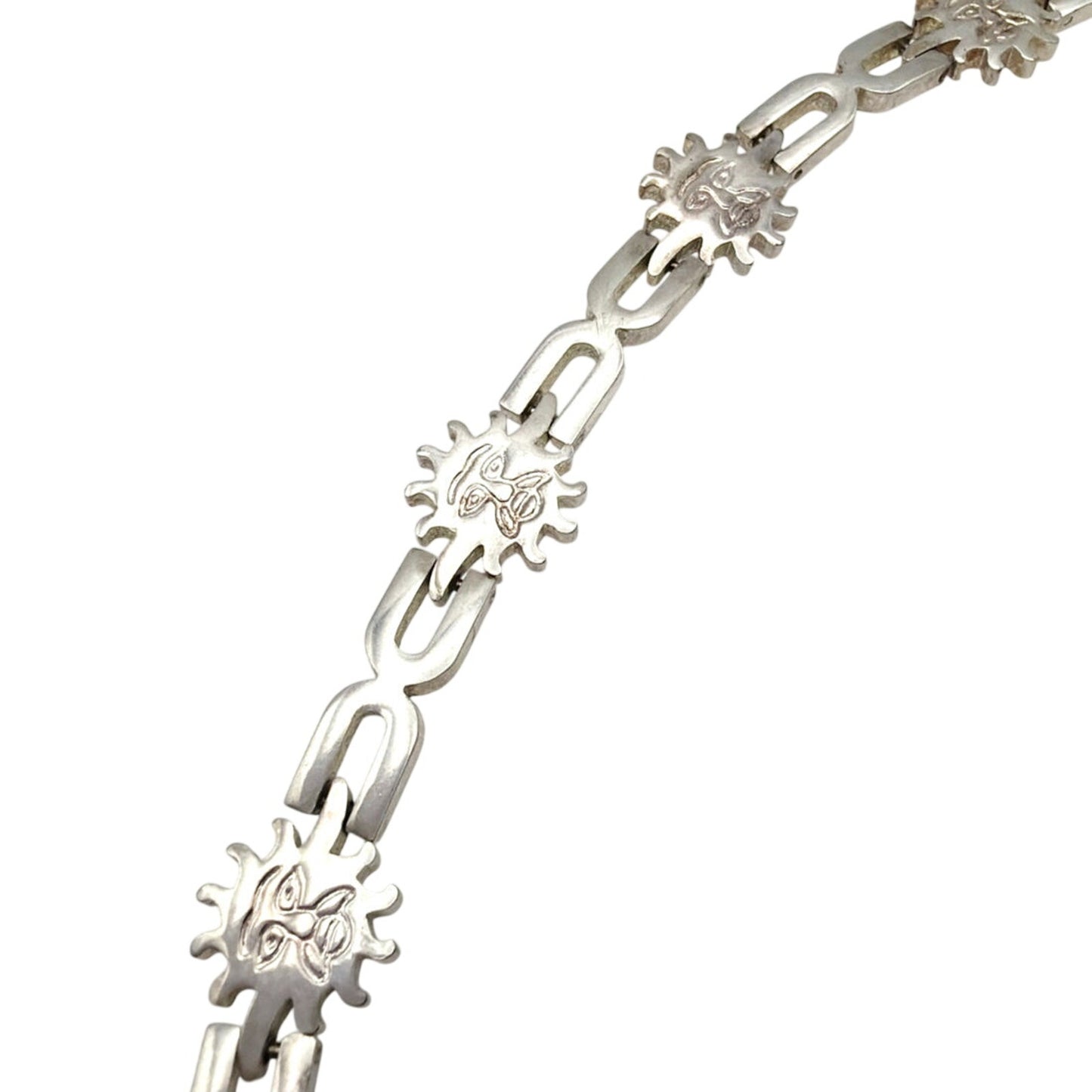 Sterling Silver Smiling Suns Links Bracelets 7.5