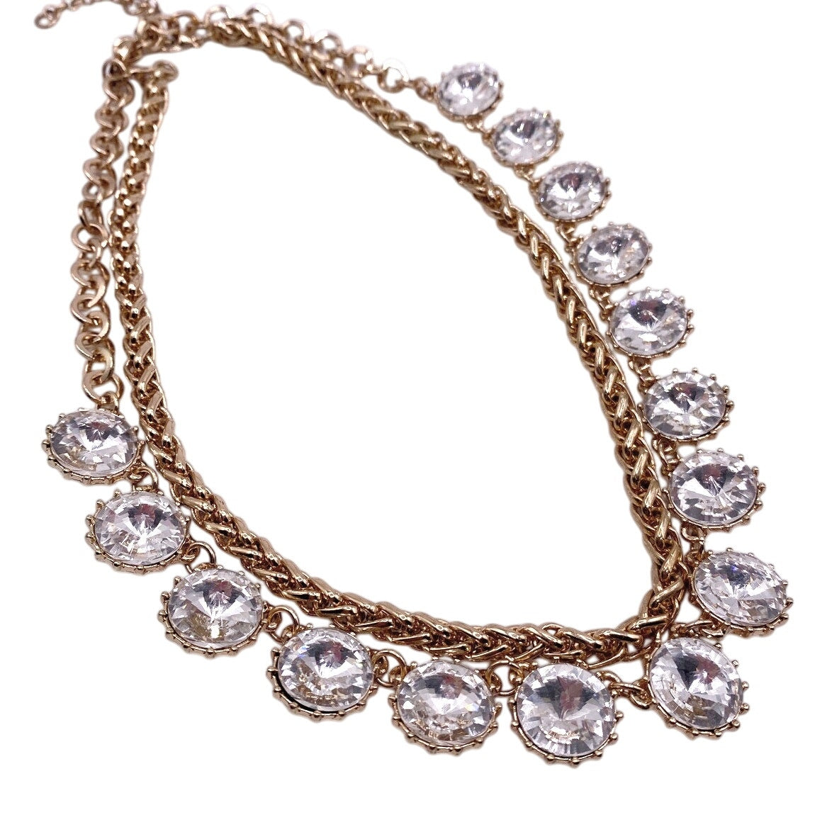 Vintage Ravioli Rhinestones Adjustable Necklace