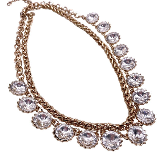 Vintage Ravioli Rhinestones Adjustable Necklace