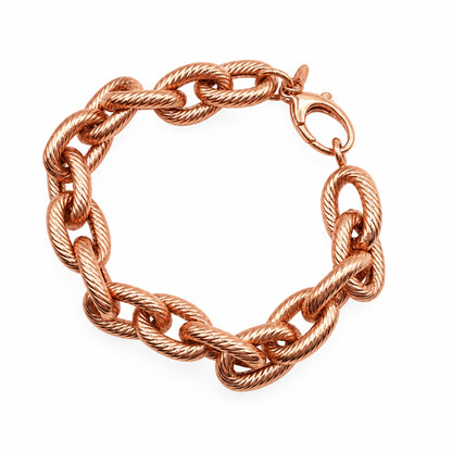 Bronze Milor Italy Rose Gold Tone Bracelet 7”